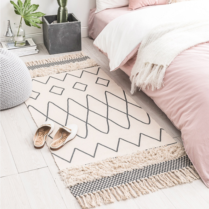Tapis-de-bain-en-coton-tiss-la-main-Tapis-avec-glands-tuft-s-tapis-de-bain