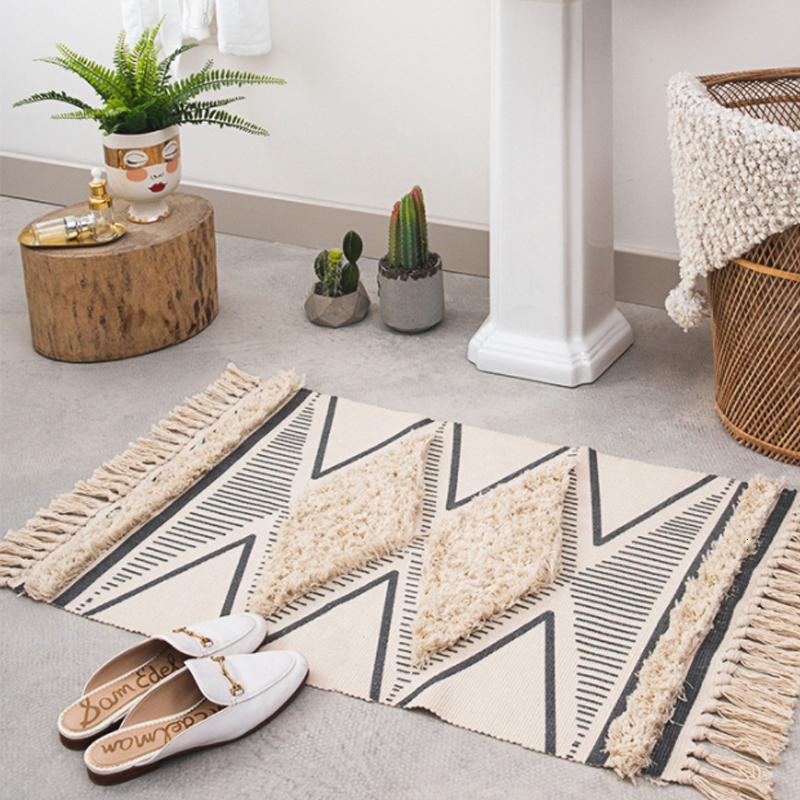 Tapis-de-bain-en-coton-tiss-la-main-Tapis-avec-glands-tuft-s-tapis-de-bain