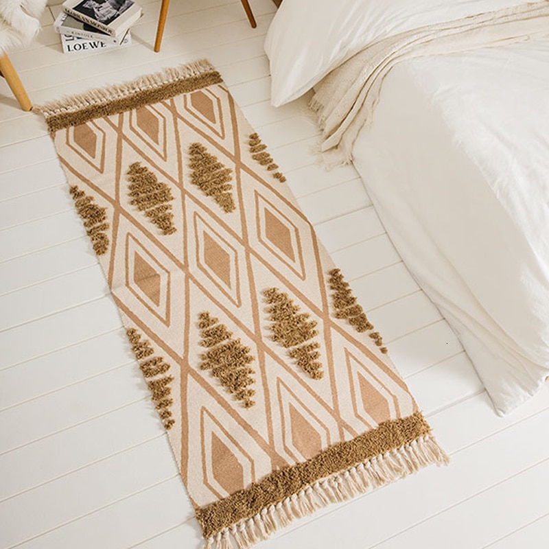 Maroc-coton-tiss-la-main-tapis-tuft-glands-tapis-de-sol-chambre-tapisserie-couverture-salon-tapis