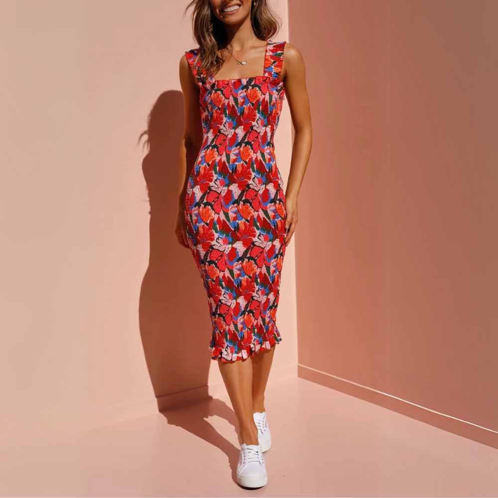 robe midi fleurie femme (3)