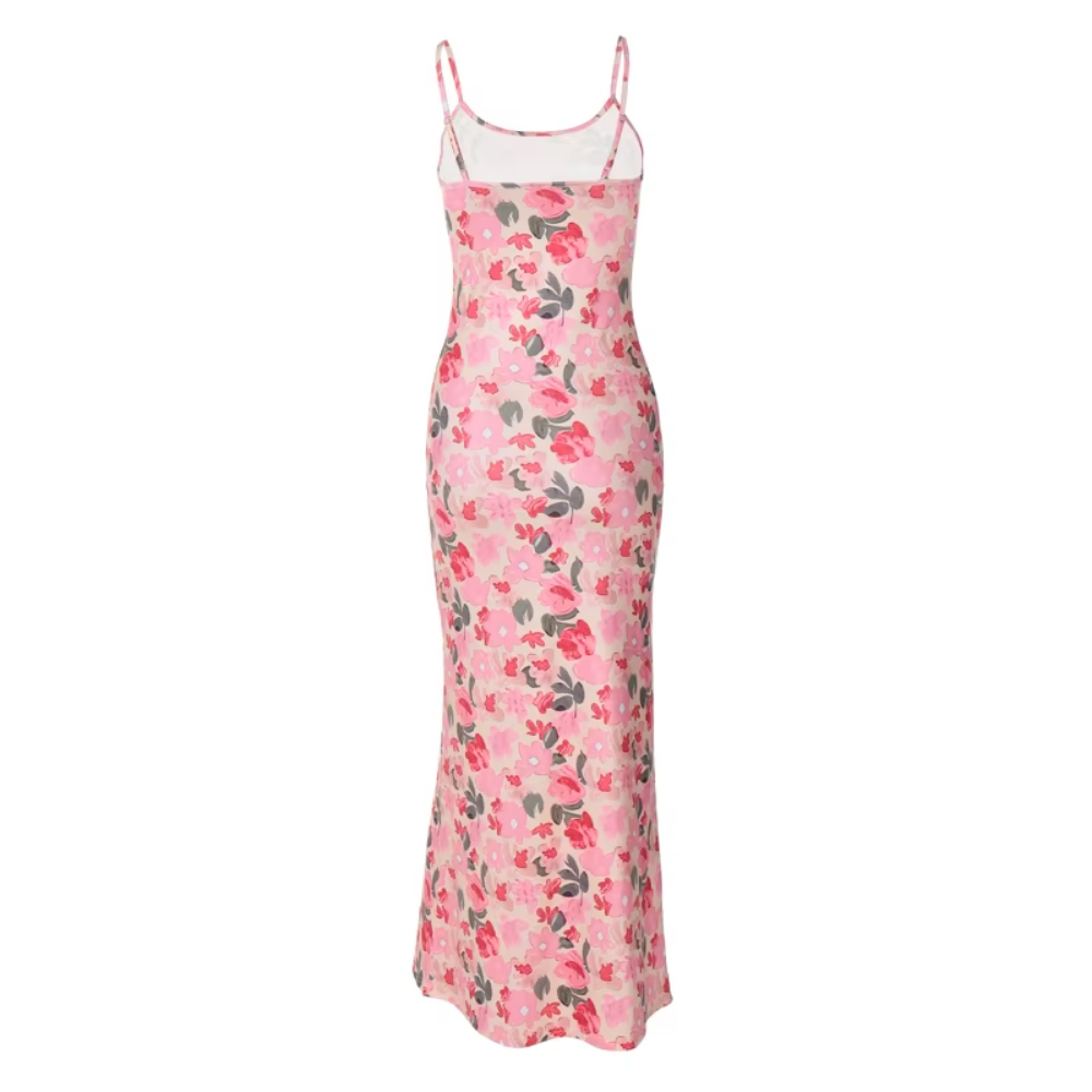 Robe longue à bretelles fleurie (3)
