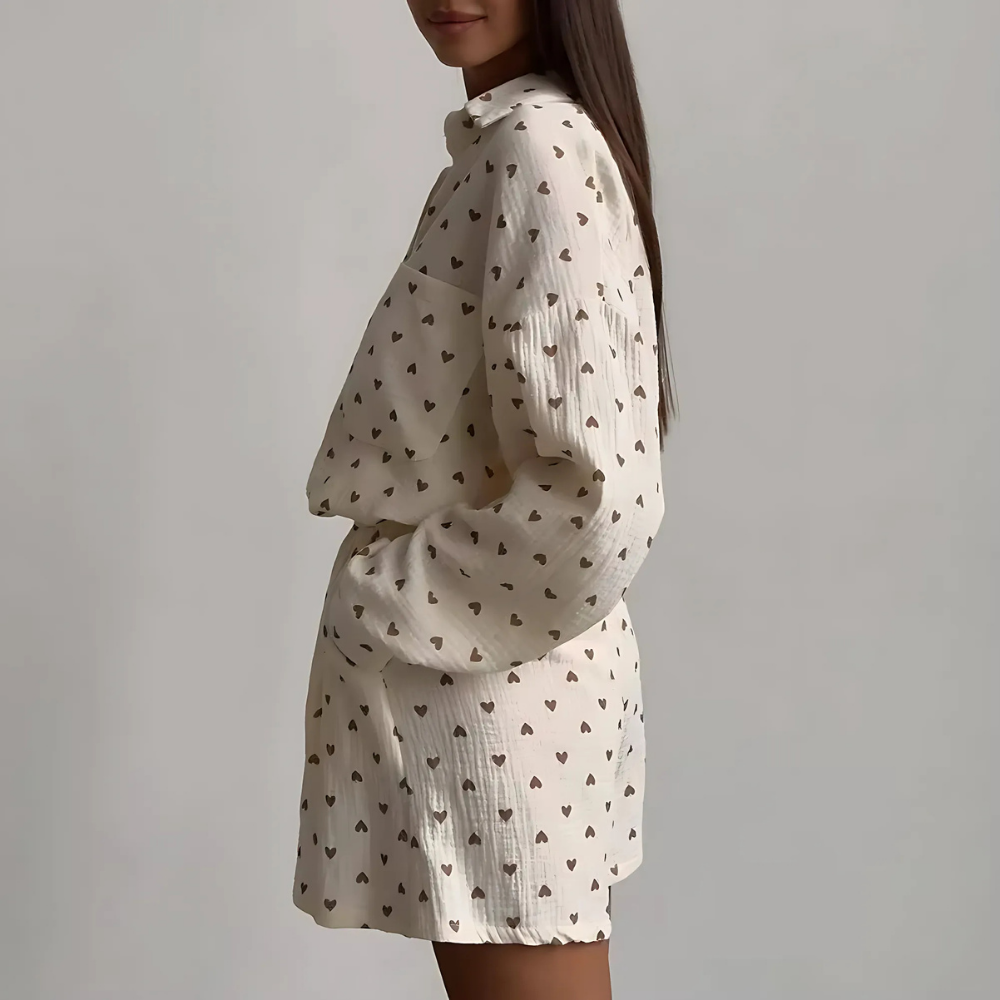 ensemble short coeur gaze de coton (2)