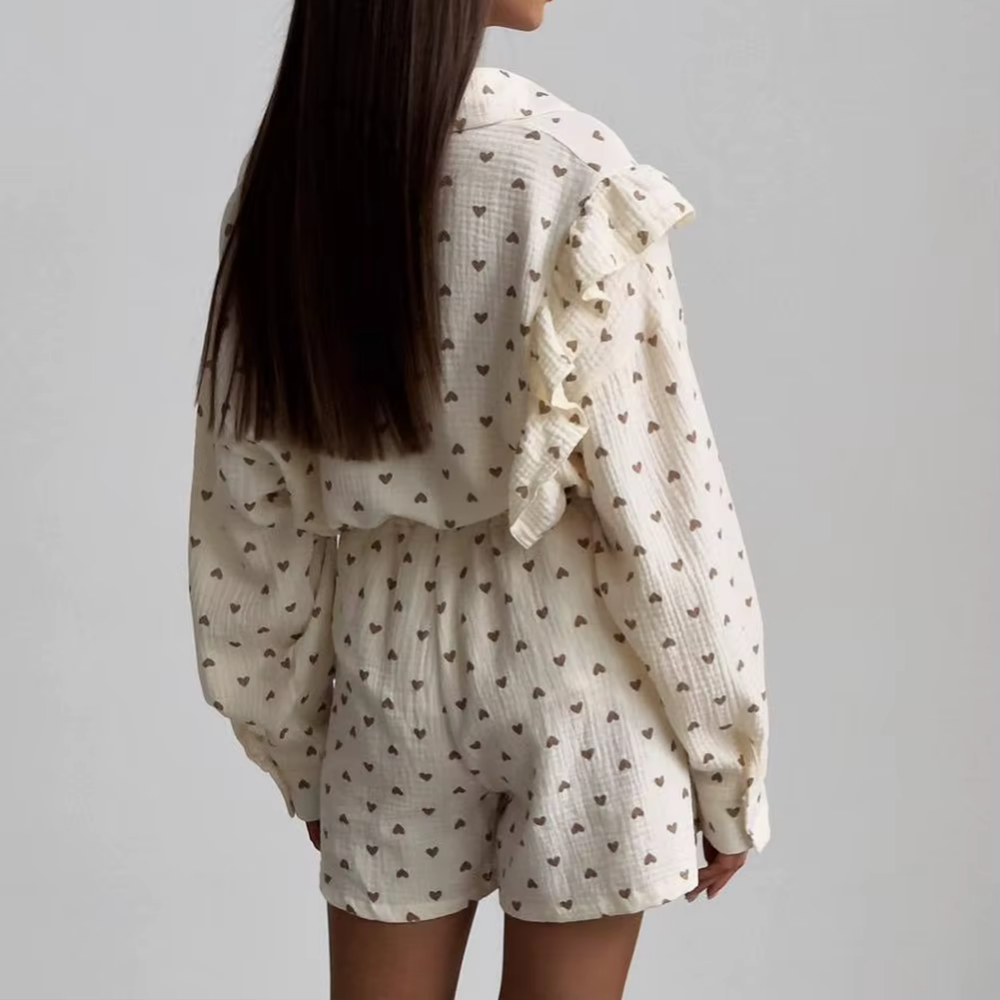 ensemble short coeur gaze de coton (9)