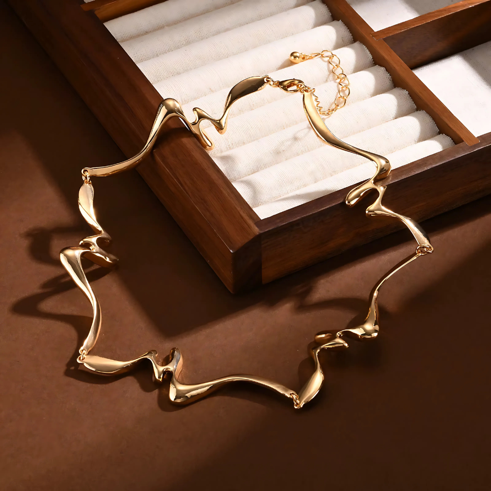 collier plaqué or et bracelet (4)