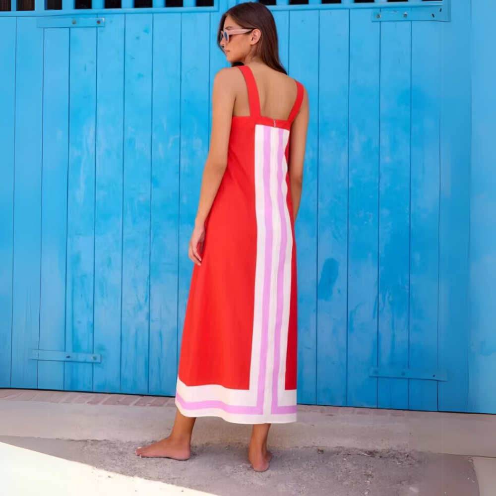 robe longue à bretelles été élégante (3)