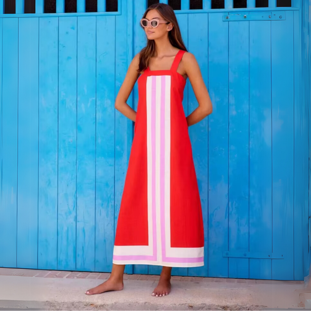 robe longue à bretelles été élégante