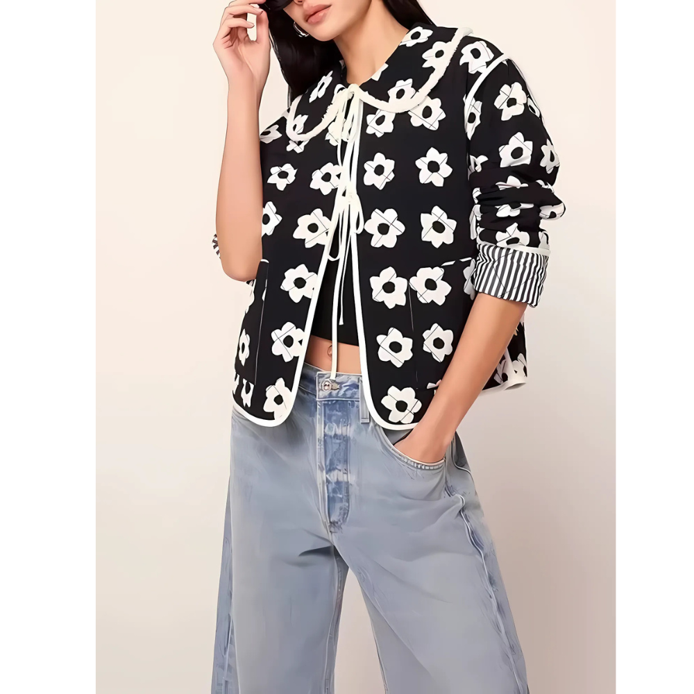 veste matelassée réversible noir blanc