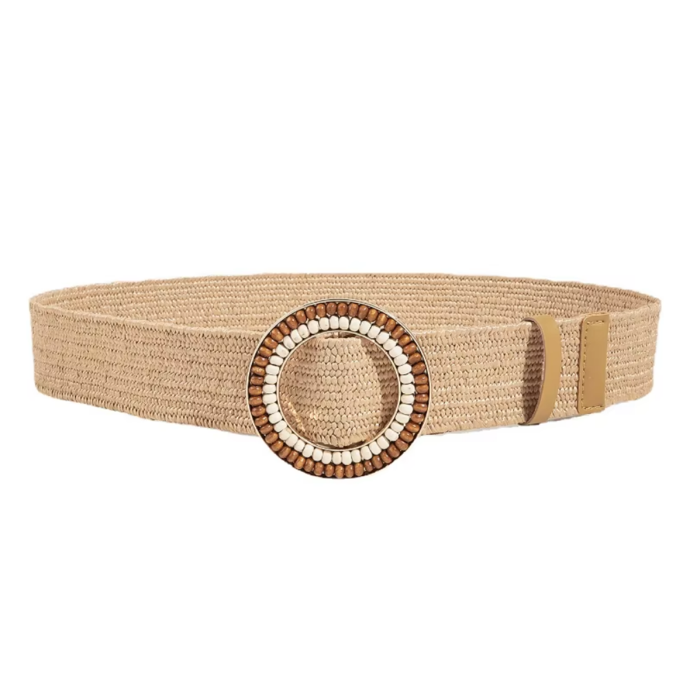 ceinture tressée femme boucle ronde perlée (4)