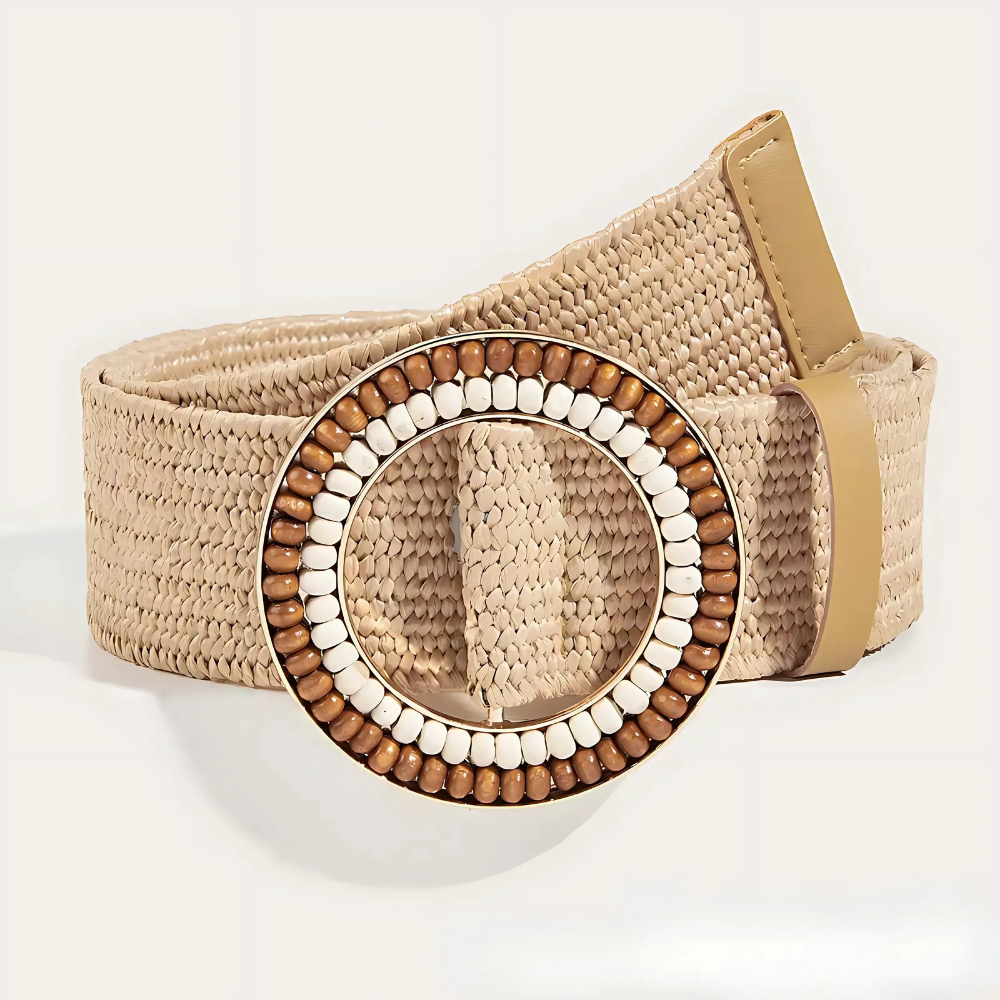 ceinture tressée femme boucle ronde perlée