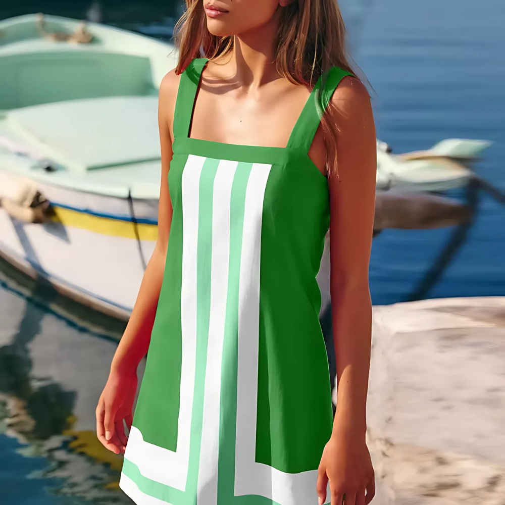 robe courte à bretelles verte