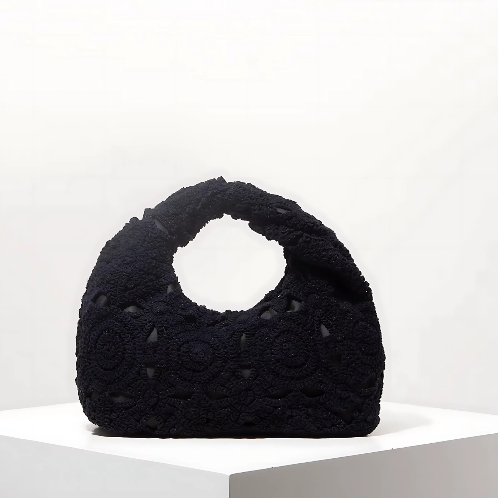 sac en crochet été noir