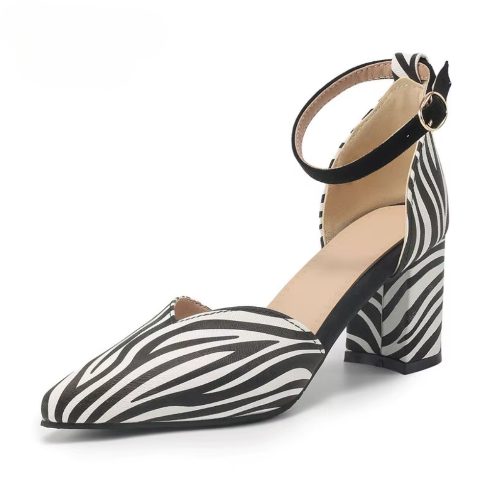 chaussures à talons zèbrées