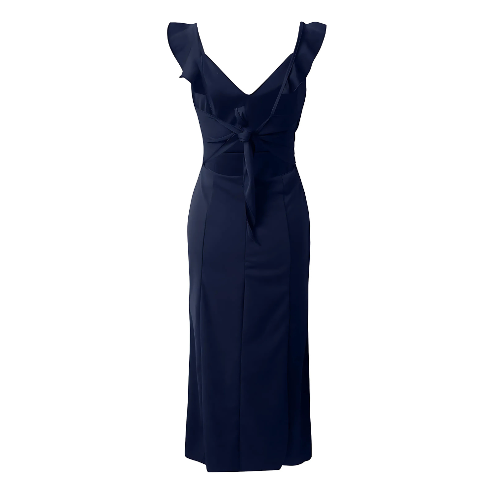 robe de soirée longue bleu marine chic