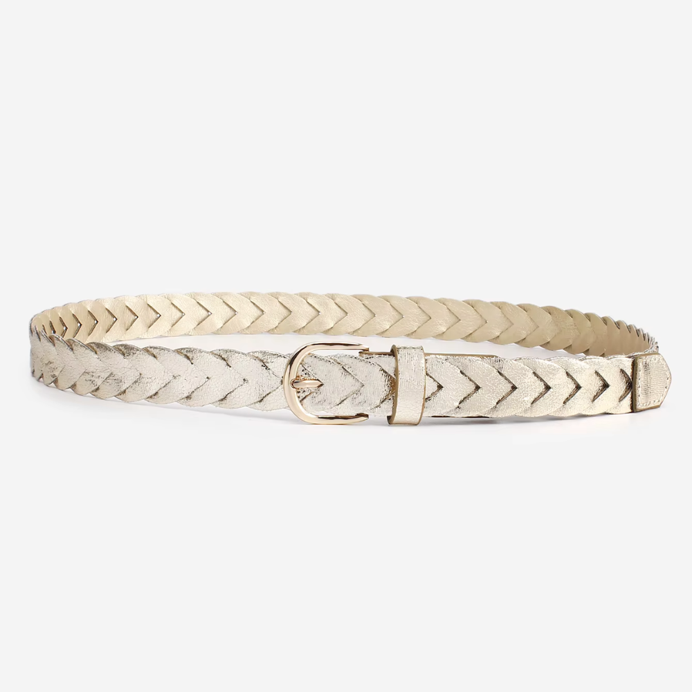 ceinture tressée en cuir doré (2)