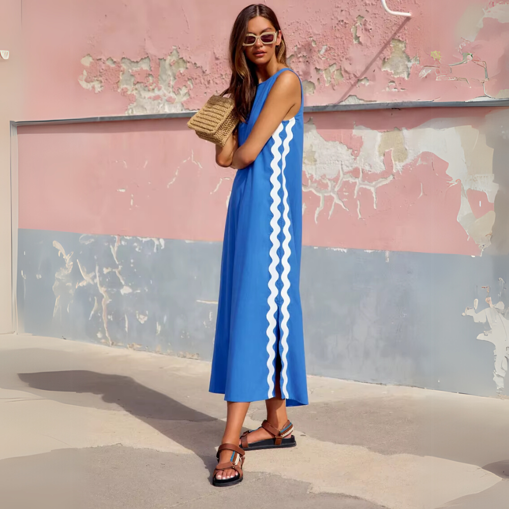 robe dété longue bleue tendance