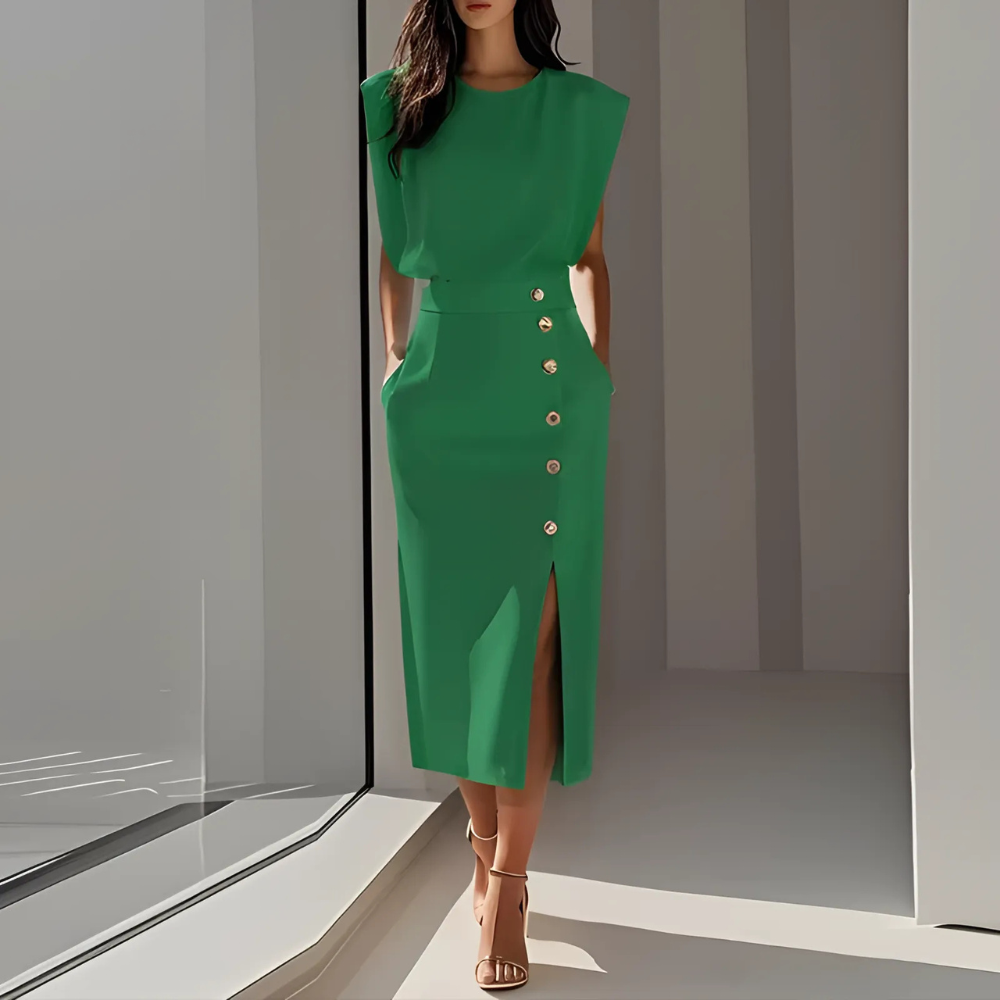 robe femme business vert