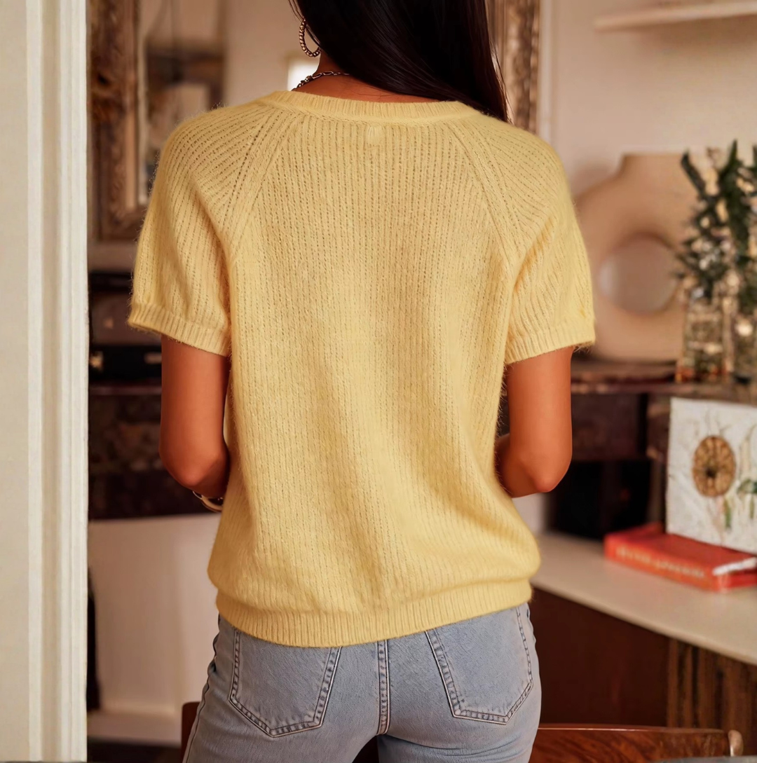Gilet manche courte Tessa jaune (4)