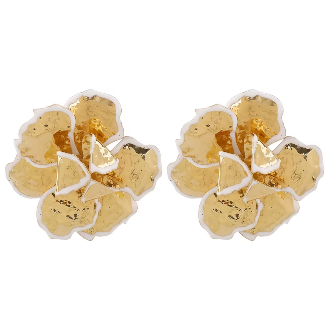 Boucles doreilles Calliopé blanc noir