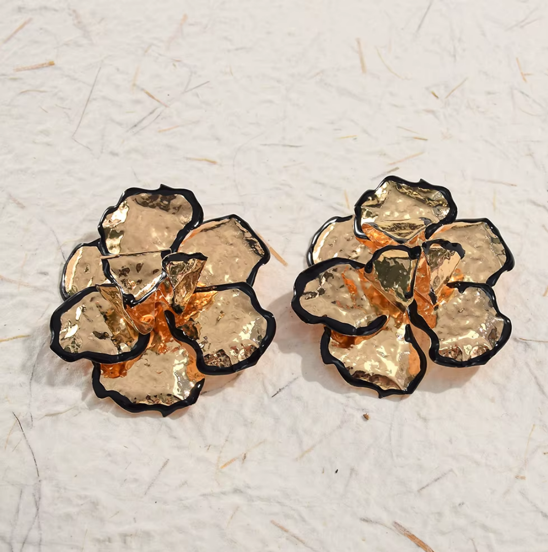 Boucles doreilles Calliopé noir doré