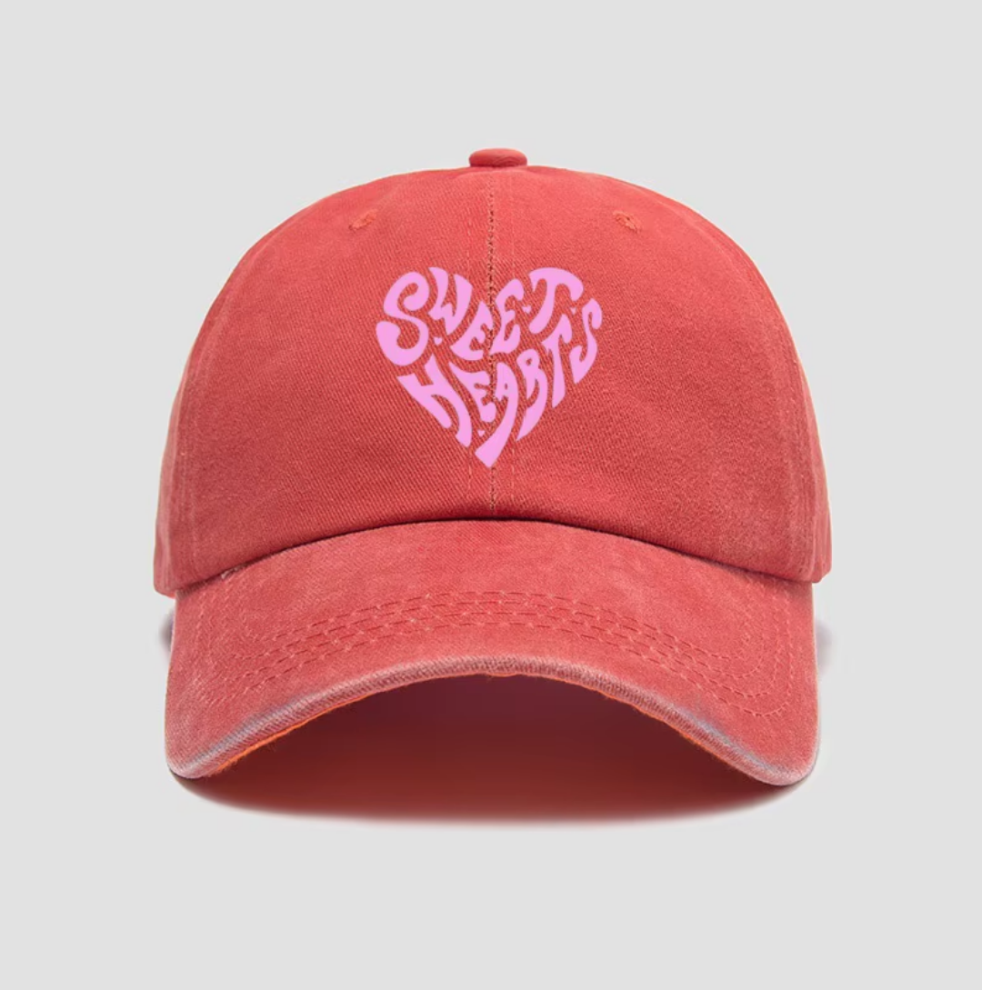 Casquette Sweat hearts corail
