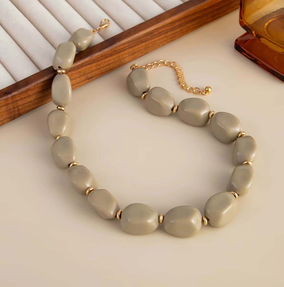 Collier de perles Anouk gris