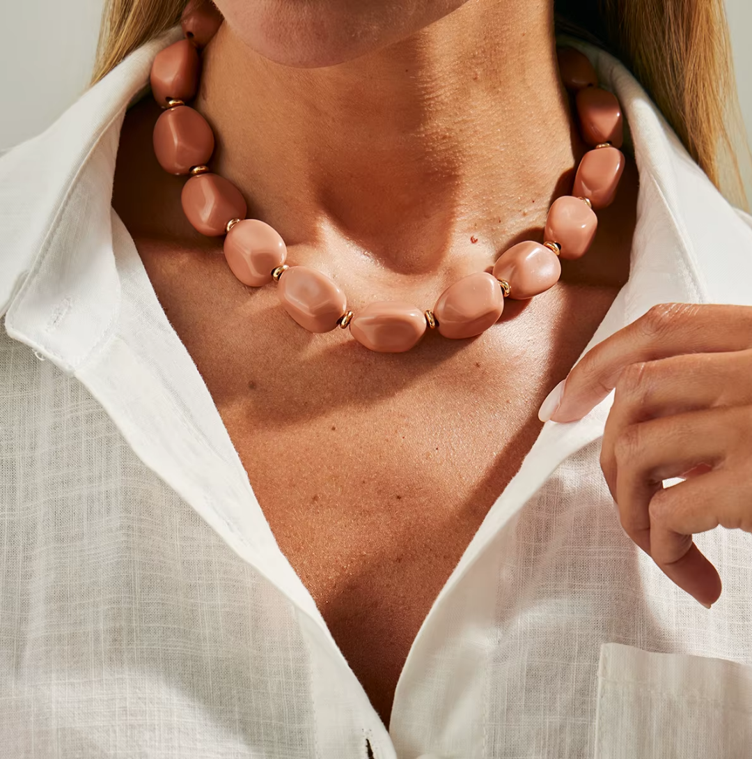 Collier de perles Anouk orange