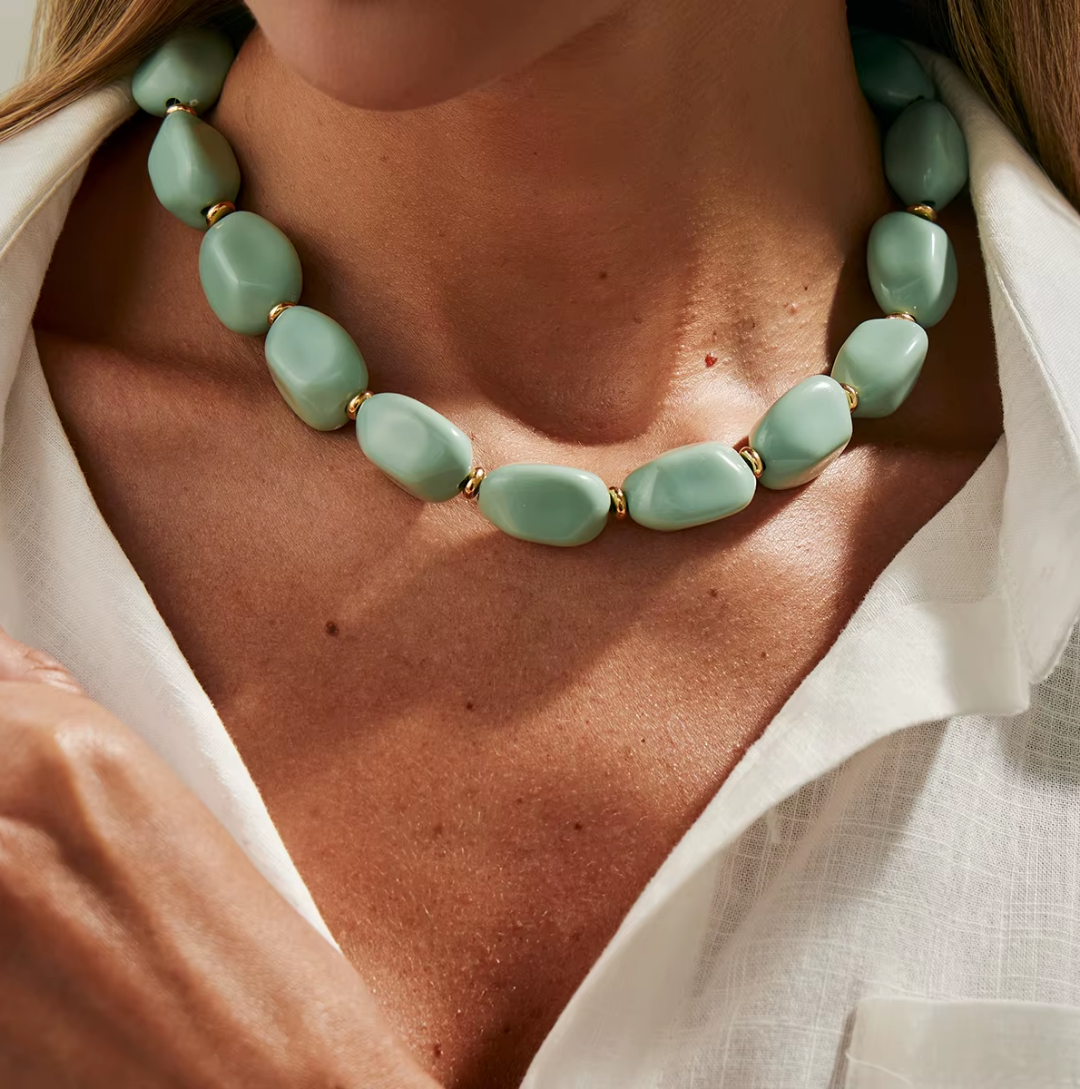 Collier de perles Anouk vert