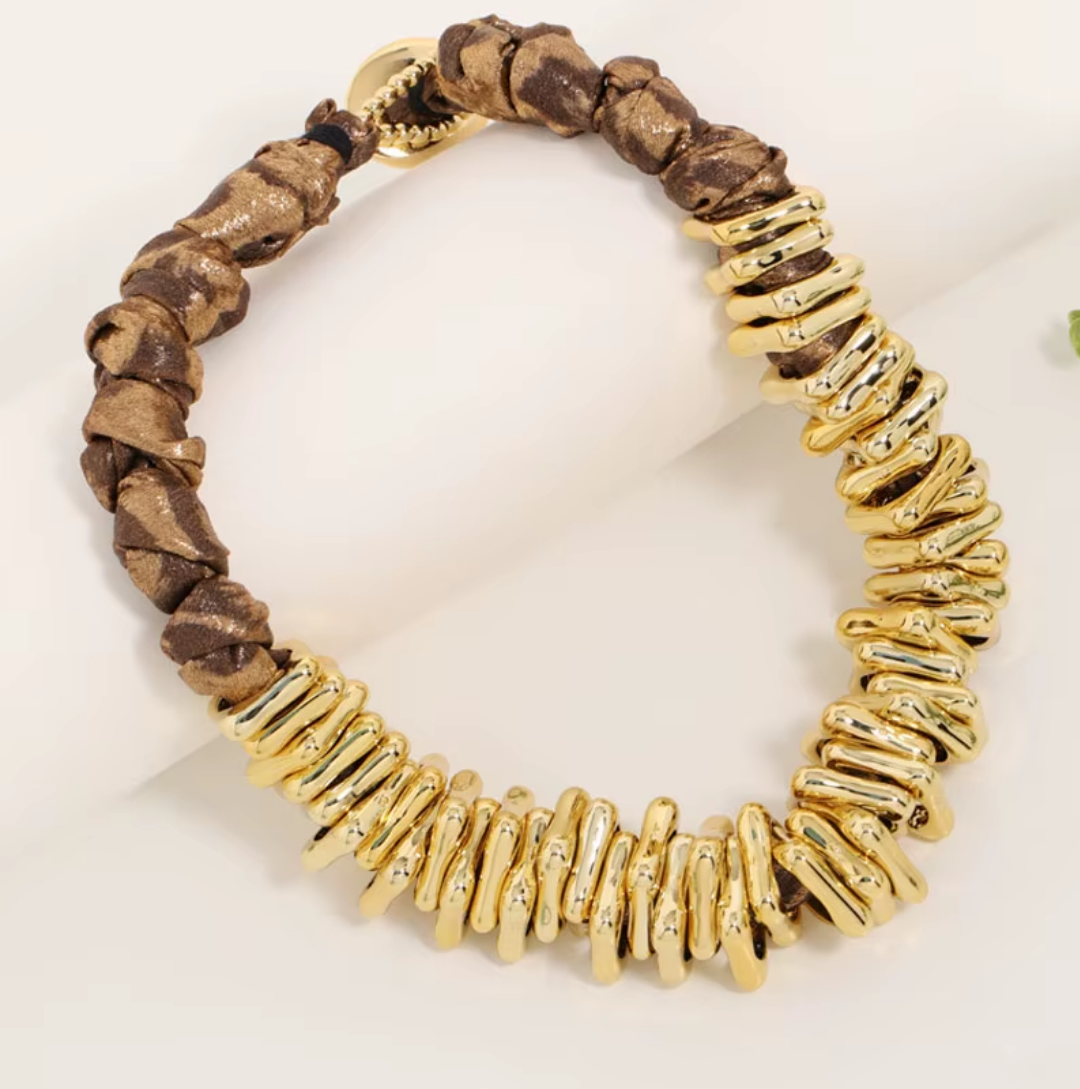 Collier Piana doré événement