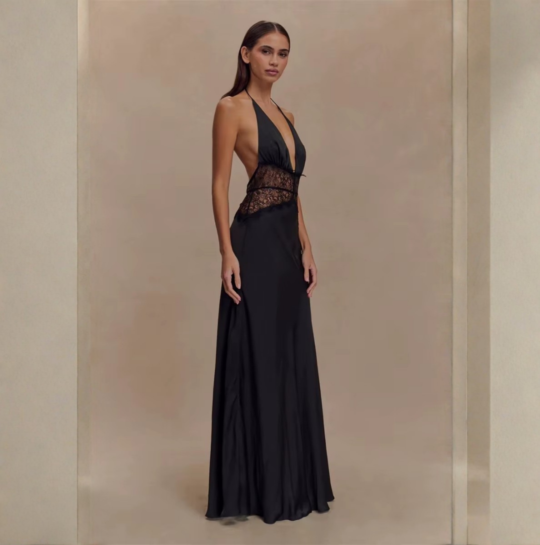 Robe Caliane noire dentelle