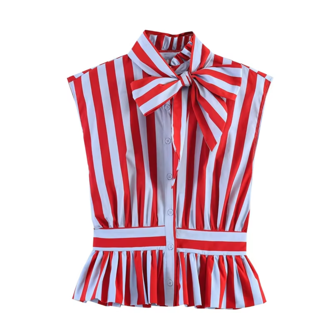 chemise sans manches à rayures