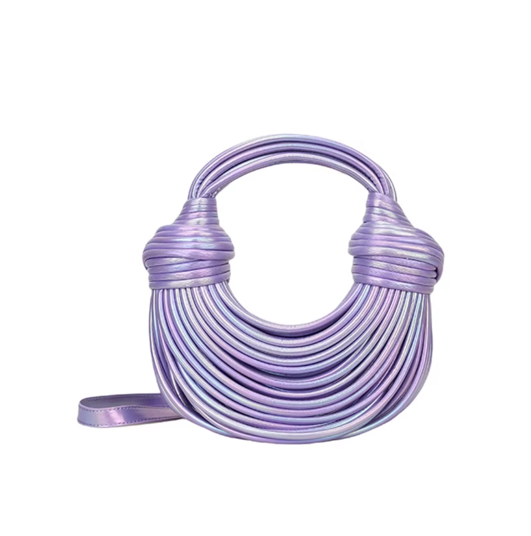 sac à main demi-lune mauve