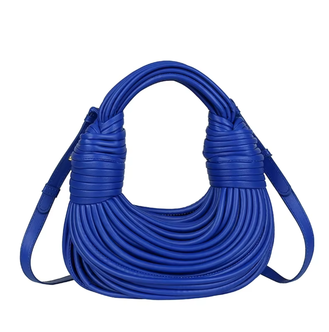 sac à main demi-lune bleu roi