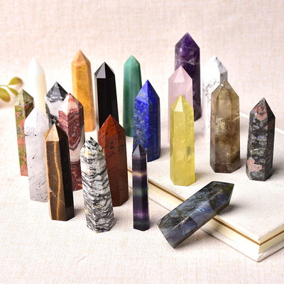 Pierres-naturelles-36-couleurs-pointe-en-cristal-am-thyste-Quartz-Rose-pierre-de-gu-rison-nergie