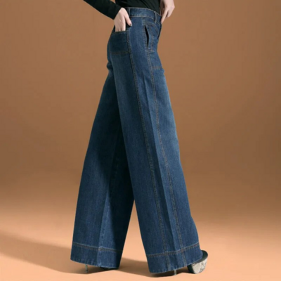 jean évasé taille haute femme