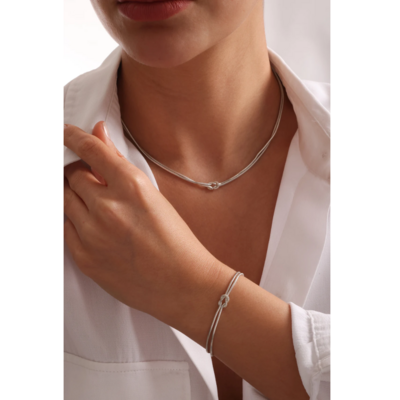 collier noué double chaîne argent (2)