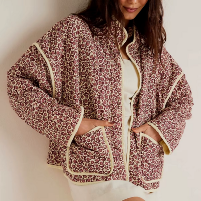 veste en coton imprimée fleurie