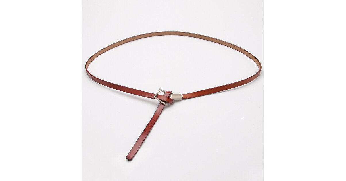 Ceinture Fine En Cuir Pour Femme – Réglable, Couleur Caramel, Boucle Rotative – Pour Jean, Robe, Manteau – Tour De Taille 50-90 Cm Ceinture En Cuir Réglable Pour Femme