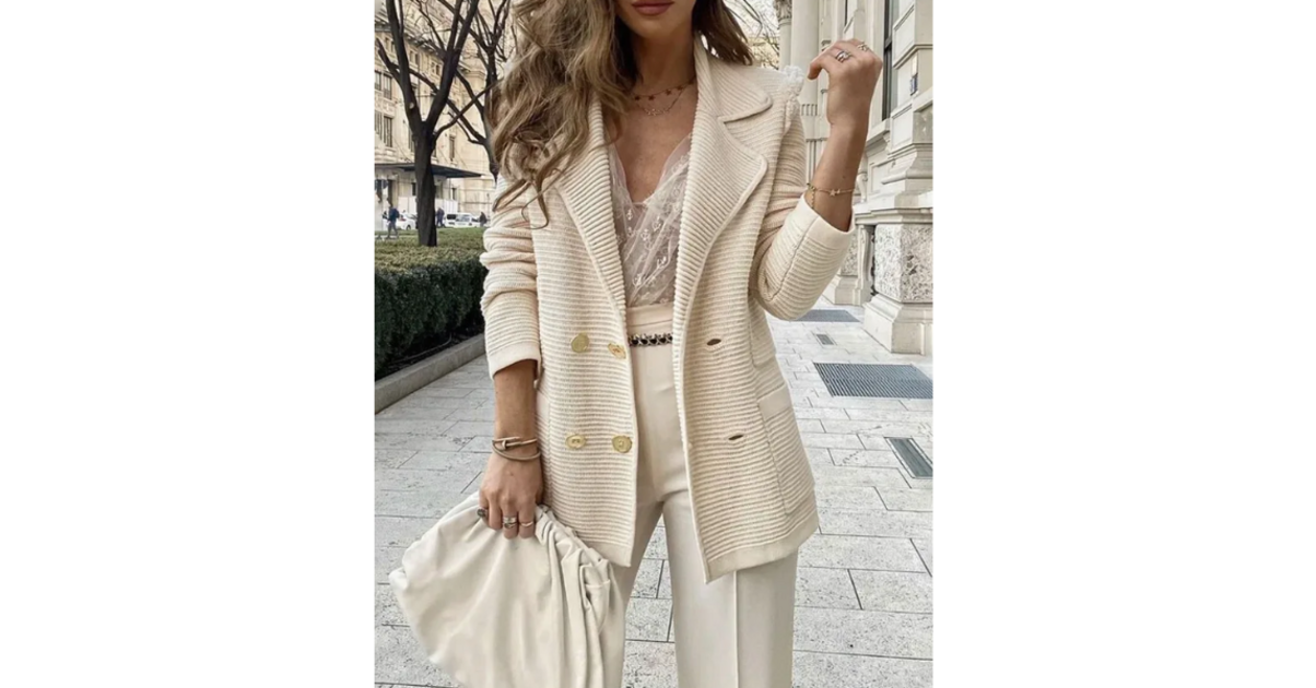 Blazer Pour Femme Décontracté - Court, Coupe Ample, Avec Stretch, Col à Revers