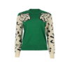 Pull sweat vert lion leopard dessin mode femme automne hiver 2020 en ligne la selection parisienne