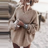 Automne-Solide-R-tro-Pull-En-Maille-C-tel-e-Femmes-Hiver-Chaud-De-Mode-Manches