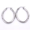 créoles ovales argent silver acier inoxydable plaqué bijou fantaisie femme en ligne chic pas cher