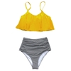 CUPSHE-Rose-et-Rayures-Taille-Haute-Bikini-Sexy-D-bardeur-Maillot-De-Bain-Deux-Pi-ces