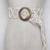 ceinture de taille tressée blanche à boucle ronde en bois pour femme en ligne