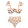 maillot de bain deux pièces à pois rose et blanc vintage femme plage été 2021