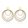boucles d'oreilles pendantes dorées rondes rétro chic