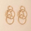boucles d'oreilles pendantes dorées rondes rétro en ligne