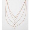 collier sautoir multi rang couleur or