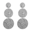 boucles d'oreilles argent strass zircon pendantes rondes géométriques occasion mariage bijou