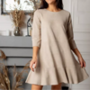 robe courte beige daim femme