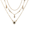 collier or fantaisie étoile pierre noire